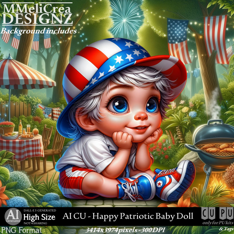 (image for) AI - CU Happy Patriotic Baby Doll (CU4PU/PNG)